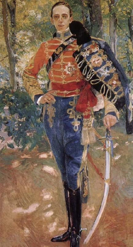 Joaquin Sorolla King Alphonse XIII of uniform cable Spain oil painting art